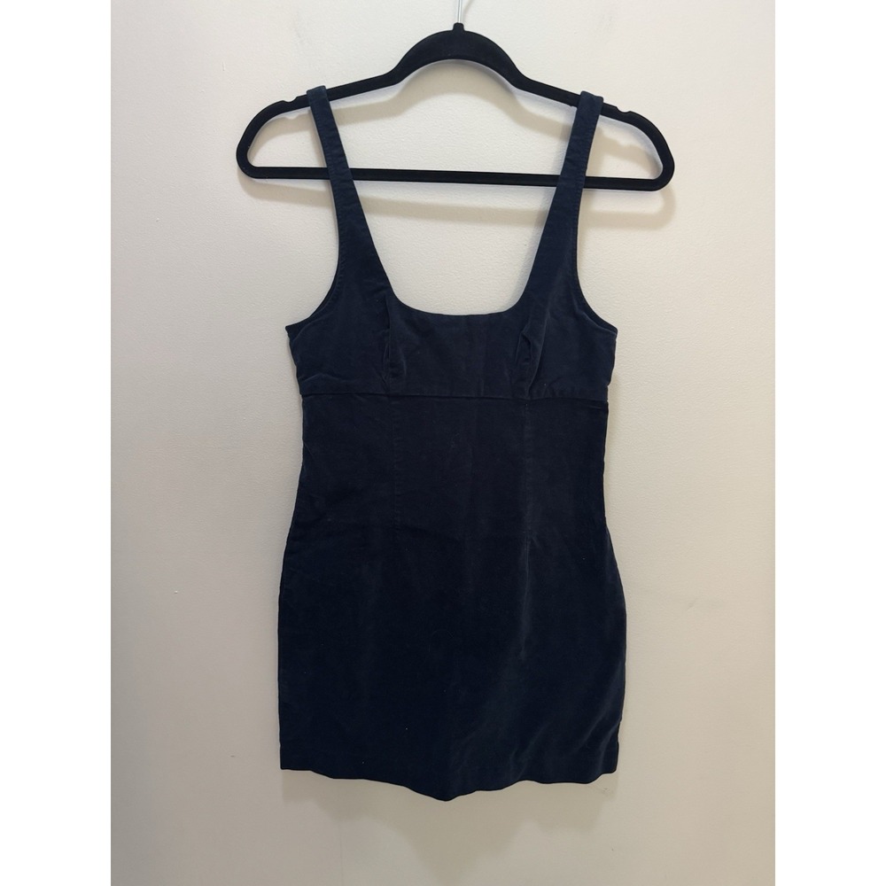 Urban Outfitters Navy Velour Mini Jumper Dress – Size S